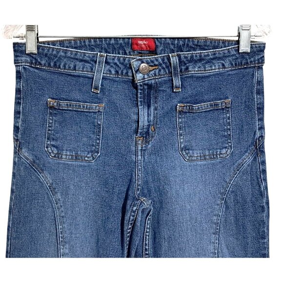 Y2K Mossimo Red Tab Low Rise Flare Jeans Stretch Size 11 Vintage - Picture 5 of 11